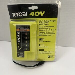 Ryobi OP403A 40V Lithium-Ion 2-in-1 Battery/USB Charger